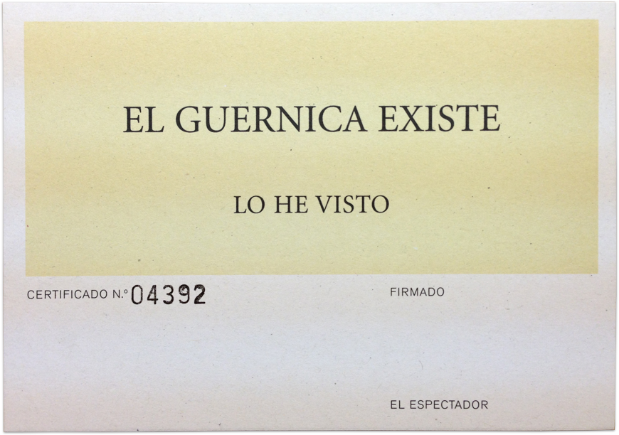 Acción para certificar la existencia del Guernica. 1997 - 2007. Cortesía de la Galería Max Estrella © Eugenio Ampudia